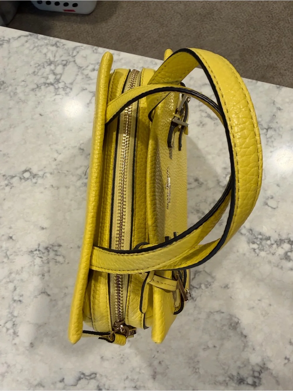 kate spade yellow pebbled leather satchel